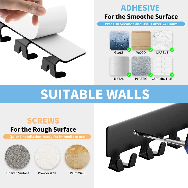 GTK Key Holder for Wall, Key Hooks with 12 Hooks,