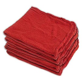 Buffalo Industries (62006C) 14" x 14" Red Shop Towel, (Pack of 5)