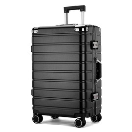 YYW Carry On Suitcase, Cabin Suitcase with TSA Lock, PC Hard Shell Lightweight Airline Approved Luggage (Black,20 inches/54x34x22cm)