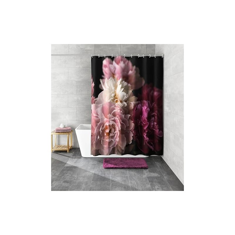 Kleine Wolke Shower Curtain Textile Rosemarie in Bordeaux with 180