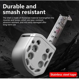 Stainless Steel Measuring Tape, Waterproof Hollow Retractable Tape,Double Sided Scale, Retractable Metric Ruler for Household Industrial Woodworking (7.5m/25FT)