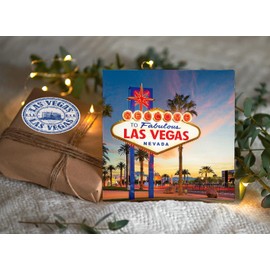 1 x Greeting Card & Vinyl Sticker Set - Las Vegas Nevada America States Travel Holiday Landmark Map City Friend Girls Boys Scrapbook #79933