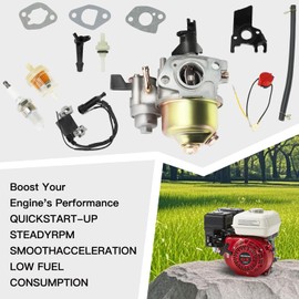 SENJWARM GX160 GX200 Carburetor Compatible with Honda GX120 GX140 GX168 GX200 5HP 5.5HP 6.5HP Engine, with 17210-ZE1-517 Air Filter Tune Up Kit
