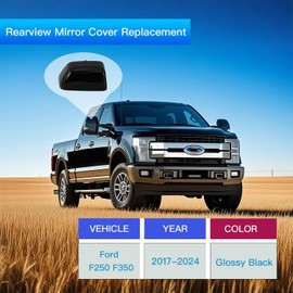 TKPUFR Glossy Black Direct Replacement Side Mirror Covers Cap Compatible with 2017-2024 Ford F250 F350