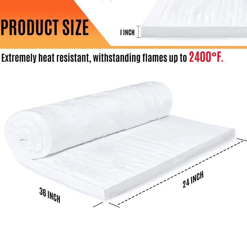 Ceramic Fiber Blanket - Ceramic Fiber Insulation, Rated to 2600F,