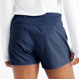 Free Fly Women's Lined Breeze Short - Moisture-Wicking Active Shorts with Sun Protection UPF 50+ and Bamboo Viscose Liner - Blue Dusk II, Medium