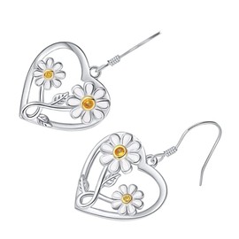 FOMIYES 1 Pair Heart Shaped Daisy Earrings for Women Lightweight Ear Jewelry Versatile Fashionable Accessory for Parties and Daily Wear