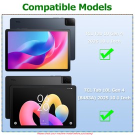 ATOOZ for TCL TAB 10 Gen 4 Tablet Case 10.1 Inch 2026 with PC Stand,Soft Silicone Kids Case for TCL Tab 10L Gen 4 Tablet (8483A) 10.1 inch (Black)