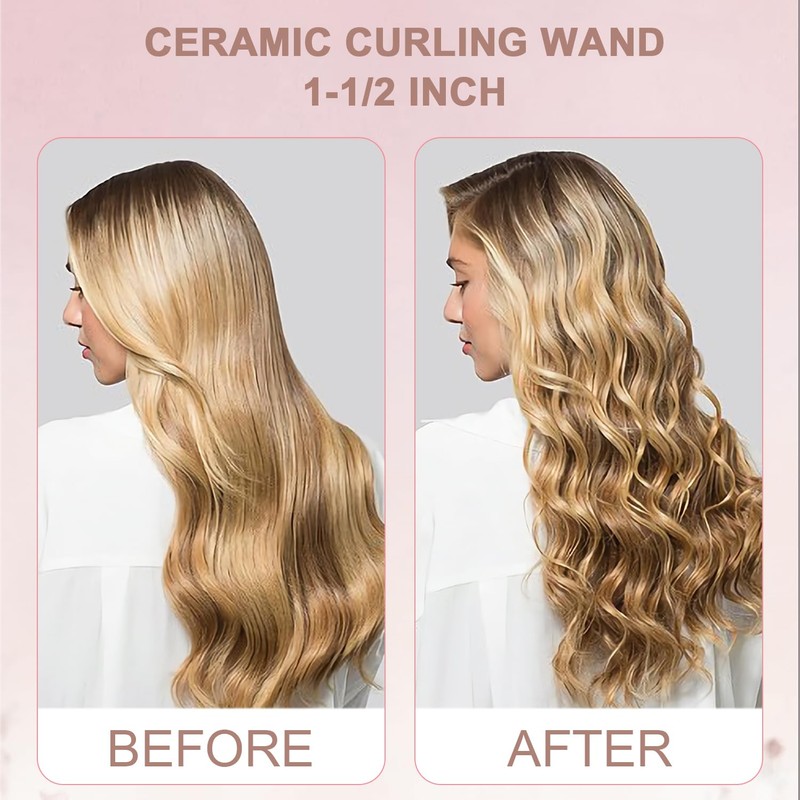Hair Curling Wand, 1/2-1 Inch Tapered Curling Iron, Professional Ceramic