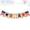 ABOOFAN Dependence Day Celebration USA Flag Burlap Bunting Patriotic Decor