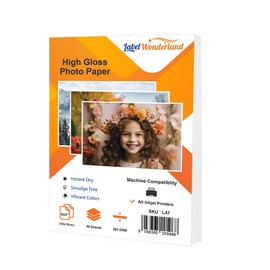 Labelwonderland Photo Paper 6x4 or 10x15 6x4 Photo Paper Pack of 50 Sheets Inkjet 260 GSM Photo Paper 6x4 Glossy