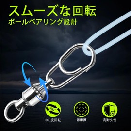 9KM DWLIFE Swivel Snap, 30-Piece Set, Ball Bearing, Stainless Steel, High-Strength, Anti-Corrosion, Quick Change, High-Speed Rotation, Fishing Tool, Saltwater Fishing, Lures (2#)