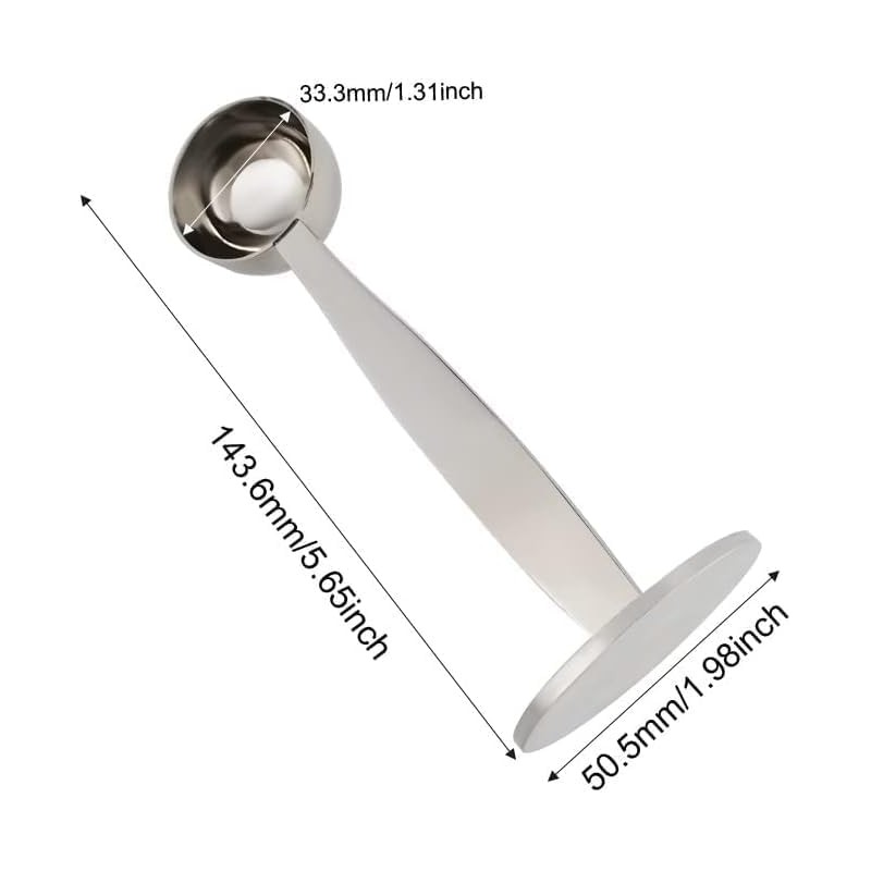 Silver Coffee Scoop Portable Stainless Steel Stand 2 In 1