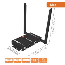 J-Tech Digital Wireless HDMI Extender 1X2 up to 200ft 1080P with HDMI Loop Output IR Passthrough (Receiver Only)