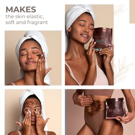COCOSOLIS Coffee Body Scrub Set - Essential Oils - The Perfect Luxury Gift Set Women - 3 x Exfoliating Body and 1 x Exfoliating Face (280 g)