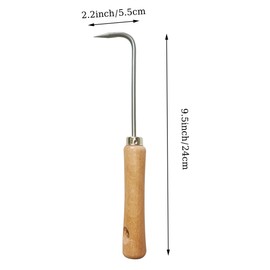 Crack Weeder Crevice Weeding Tool | Stainless Steel L-Shape Single-Claw Hook | Crevice Weed Remover | Patio Crack Weeder