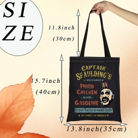 Fried Chicken And Gasoline Reusable Bag Horror Movie Gift Captain Spaulding Tote Bag Scary Clown Gift For Horror Lovers (Chicken TOTE)