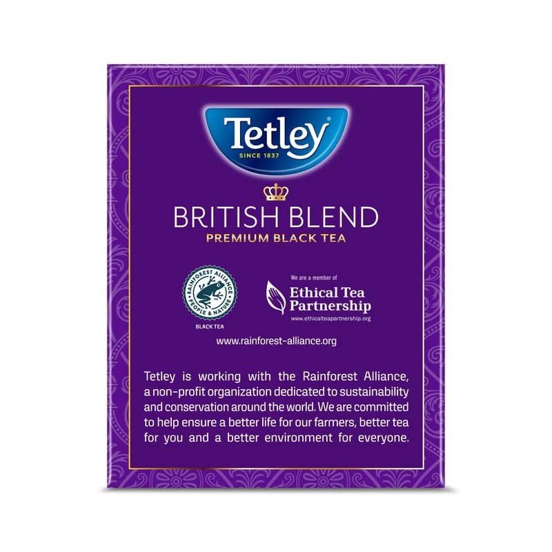 Tetley British Blend Premium Black Tea, 320 Teabags, Rainforest Alliance