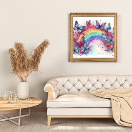 Rekxtmo DIY Butterfly Diamond Art Kits for Adults, 5D Diamond Painting for Beginners, Diamond Dot, Small Gem Painting Kit, Dimond Art Paintings Kit, Crafts for Adults, Home Wall Decor Gifts 14x14inch