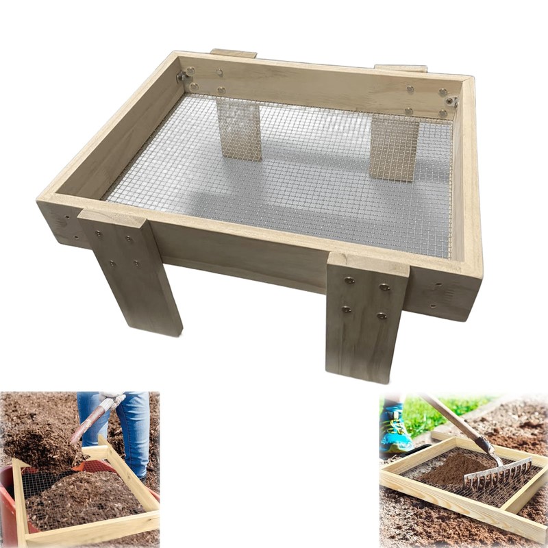 YYRZZ Sifter for Garden, 2Pcs Removable Handle Multi-Purpose Stainless Compost