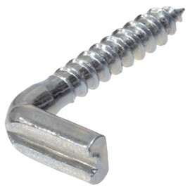 AERZETIX - C62078 - Set of 5 - Screw Hooks Type L for Wood Ø4.4x30mm - Steel - Wood Screw with Thread - with Slot for Screwing in - with Wood Thread