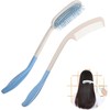 Long Reach Hair Combs, Set of 2, Blue and White
