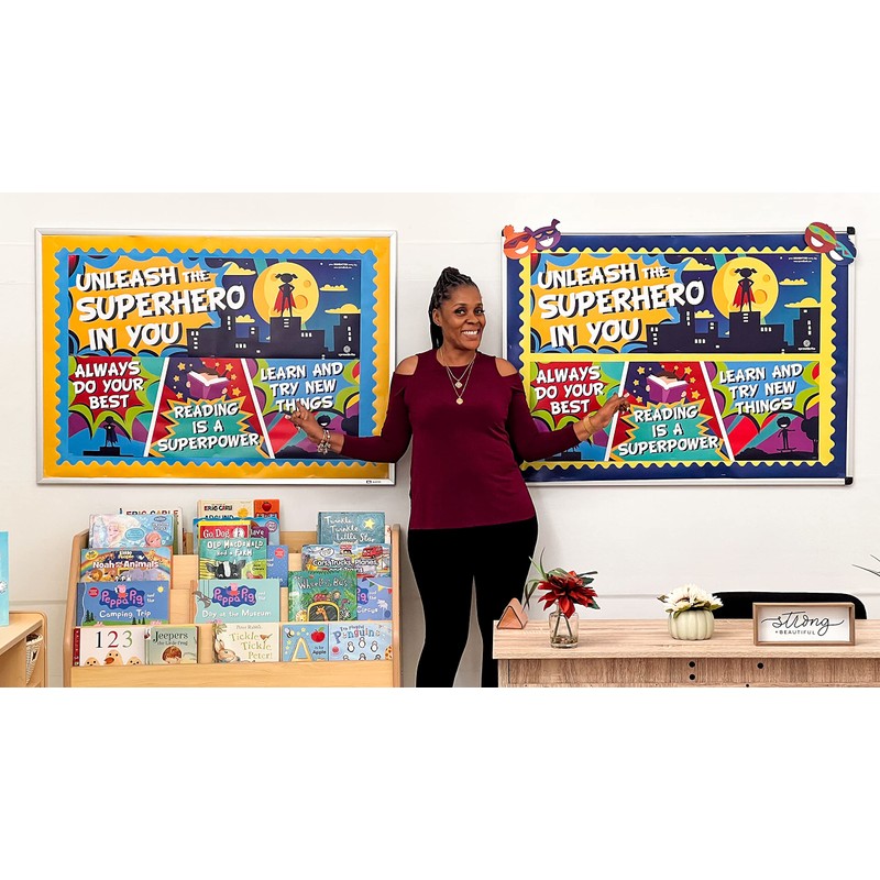 Sproutbrite Superhero Classroom Decorations - Posters and Banners for Teachers