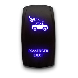 PASSENGER EJECT - Blue - STARK 5-PIN Laser Etched LED Rocker Switch Dual Light - 20A 12V ON/OFF