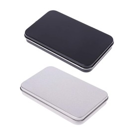 CADANIA Organizer Case Small Metal Tinplate Can Storage Box For Makeup Double Eyelid Sticker Money Coin Key Silver