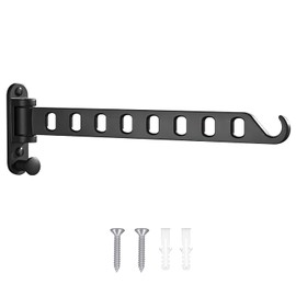 Lxoraziy Wall Mounted Clothes Hanger, Foldable Wall Clothes Airer, 180° Swivel Hanger, Wall Hook with Screw, for Laundry, Bathroom, Utility Room, Bedroom