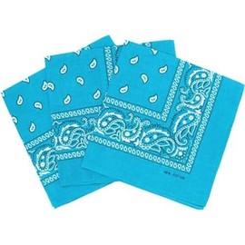 AAMERA Pack of 3 mens bandana scarf bandana scarf bandana headband mens XL Montana Paisley (Sky Blue)