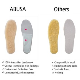 ABUSA ABUSA Sheepskin Insoles Women's Premium Think Wool Fur Fleece Inserts Cozy & Fluffy 11
