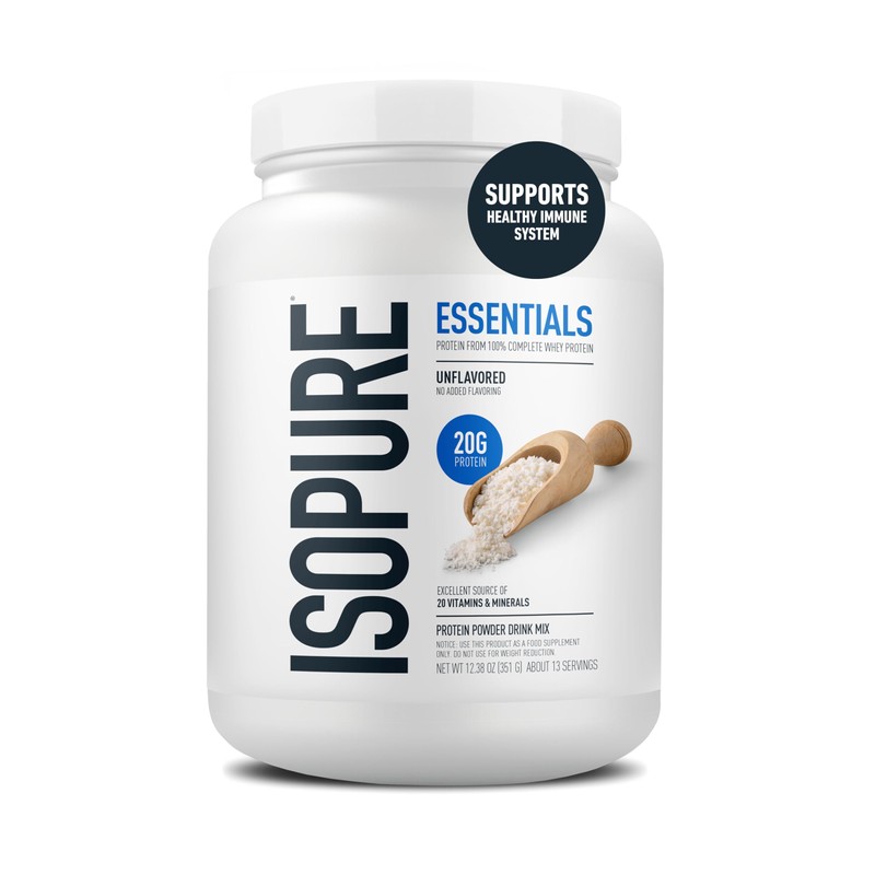 Isopure Essentials 100% Whey Protein Powder, with Vitamins, 20g Protein