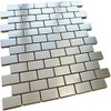 Vogue T Brushed Stainless Steel Brick Mosaic Tile 2x4 Subway