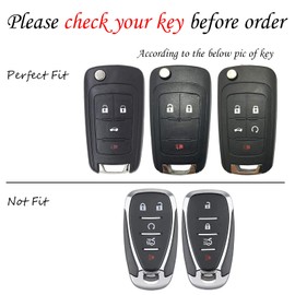 WSAuto for Chevy Key Fob Cover Compatible with Equinox Camaro Cruze Malibu Impala Sonic Volt Spark Trax GMC Terrain Buick Lacrosse Encore TPU Car Key Case Shell with Metal Keychain White