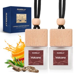 HANOLLY Car Air Freshener Hanging Diffuser 2 Pack - Volcano Car Essential Oil Scent, Cute Car Air Fresheners for Women, 45 + days Long Lasting Air Freshener for Car