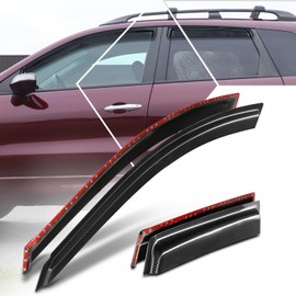 PM PERFORMOTOR 4Pcs Side Window Visors Deflector Compatible with 2007-2012 Acura RDX, Carbon Fiber Pattern Style, Black (Tape-On)