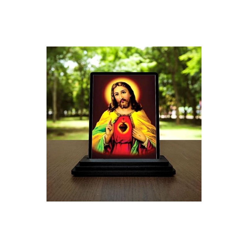 Vprint Acrylic Jesus Christ Car Dashboard Figurine (Multicolour, 10 cm