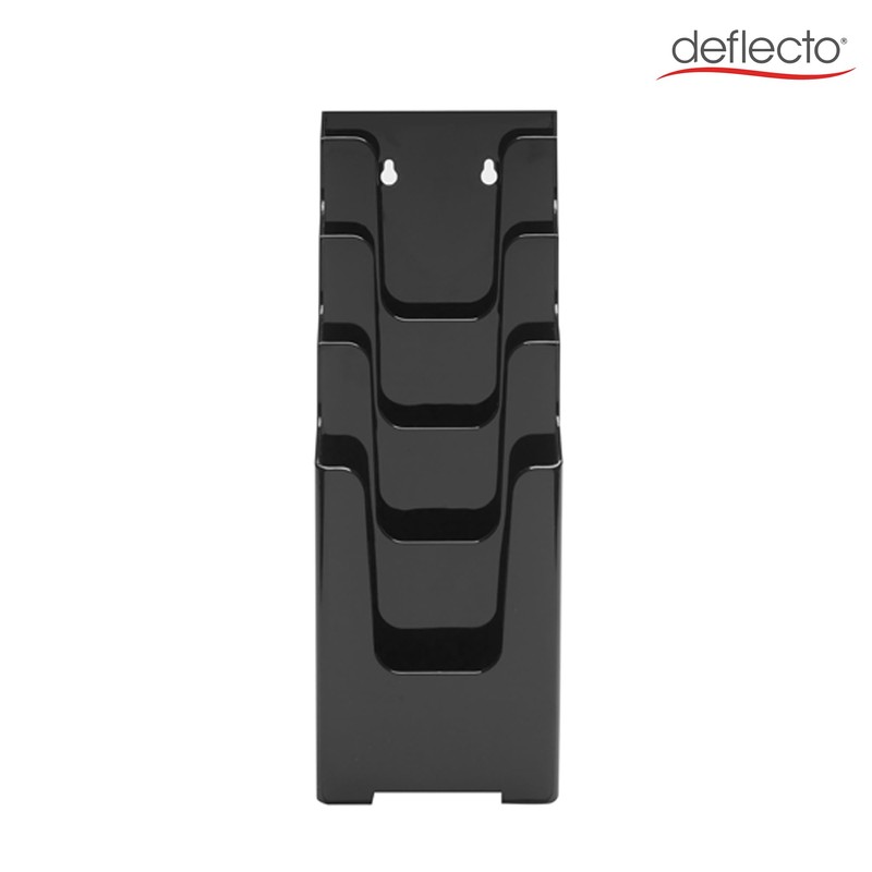 Deflecto Countertop Black 4 Tier 4 Pocket 1/3 A4 (DL