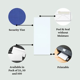 TRIPLE PRIO DL White Peel and Seal Envelopes - Secure Self Seal No Window Design - Perfect for Home Office & Business Mails (100)
