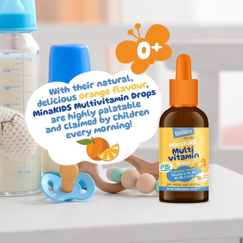 Minadex Minadex MinaKIDS Multivitamin Drops C Liquid Vitamins for Children,