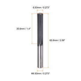 HARFINGTON Carbide Chucking Reamer 0.273"(6.93mm) Dia Straight Flute Straight Shank Machine Reamer Tool for Metal and Lathes CNC Machining Centers, Black