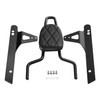 TCT-MOTORPARTS Black Detachable Passenger Backrest Sissy Bar Fits for Harley