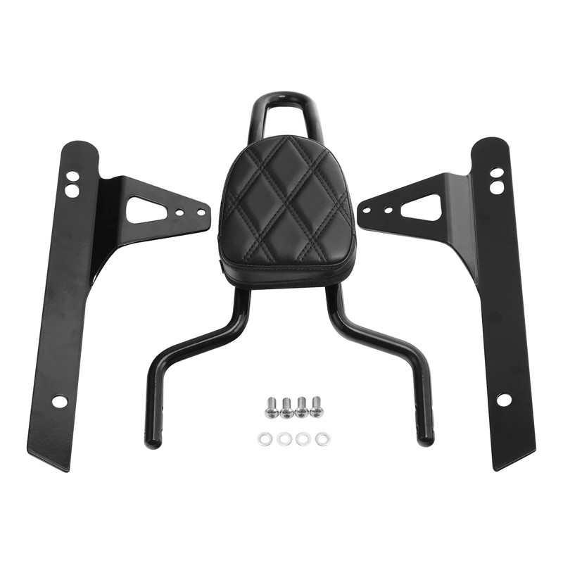 TCT-MOTORPARTS Black Detachable Passenger Backrest Sissy Bar Fits for Harley