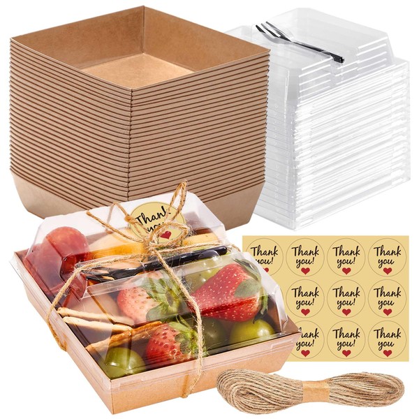 Leafiew Leafiew 50 Pack Small Charcuterie Boxes with Clear Lids