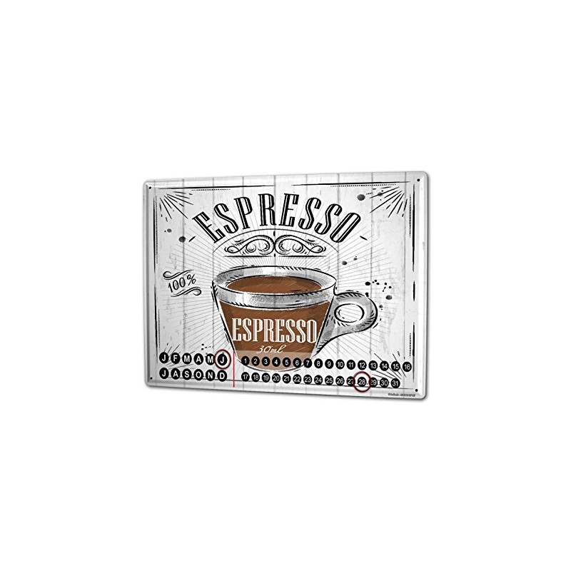Service Coffee Espresso Magnetic Metal Wall Calendar