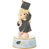 Precious Moments Resin Figurine: Graduation Musical with Blonde Girl in