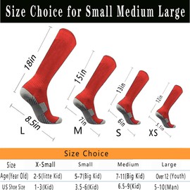 Baseball Socks 3 Pairs for Kid Youth Adult(4-20 Years Old) Team Sport Athletic Soccer Socks Cushion Softball Socks, Red 3 Pairs, X-Small