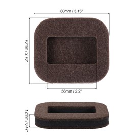 sourcing map 5 Pcs Felt Furniture Coasters Caster Cups, 3.15" x 2.76" Wheel Stoppers Bed Stoppers Furniture Stopper Anti-Sliding Furniture Pads for Sofas Beds Carpet Hardwood Floors, Brown