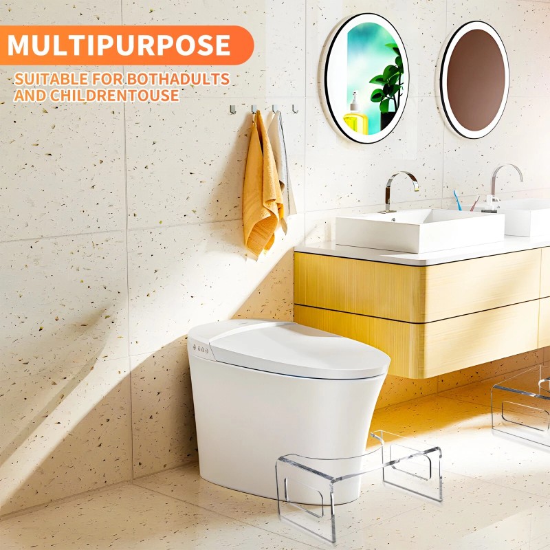 AZM Displays Squat Potty Toilet Foot Stool Clear Acrylic Waterfall